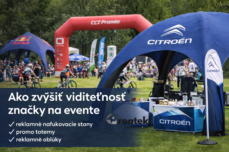 reklamne stany a obluky reatek na eventoch